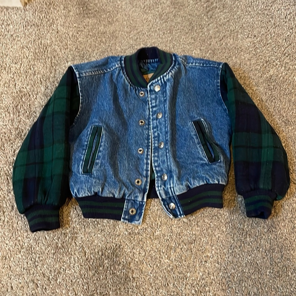 Vintage 90’s Gap kids denim and plaid jacket